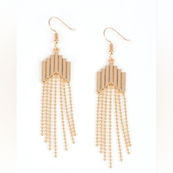 Jewelry - Radically Retro Golden Dangle Earrings